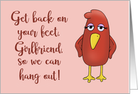 Get Well Card For A Female Friend Get Back On Your Feet, Girlfriend card