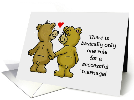 Wedding Anniversary Card With A Cartoon Bear Couple In Love card