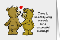 Wedding Anniversary Card With A Cartoon Bear Couple In Love card