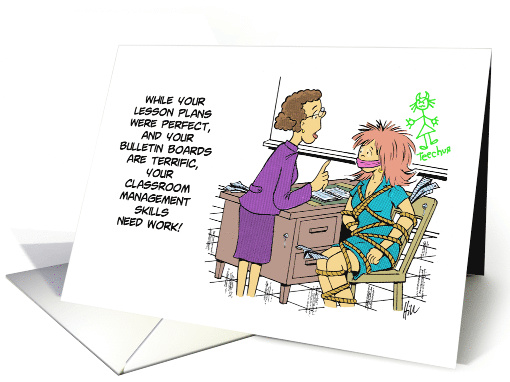 Back To School Card For Teacher With Humorous New Teacher Cartoon card