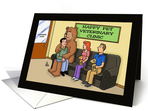 Humorous Acceptance To Veterinary School Card On Lap Of Pet Bear card