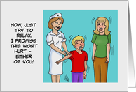 Humorous Acceptance To Nursing School Card With Nervous Mom card