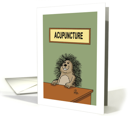Humorous Acceptance To Medical School Card Porcupine Acupuncture card