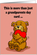 Happy Grandparents Day Card With Cute Bear Holding A Heart card