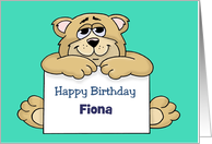 Cute Birthday Card With Cartoon Bear Customize For Any Name card