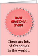 Grandparents Day Card For Best Grandma Ever With Badge card