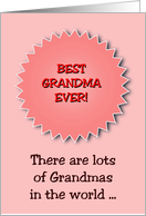 Birthday Card For Best Grandma Ever With Badge card