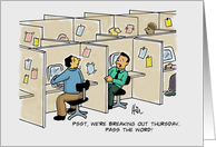 Humorous Business Card With Cartoon About Breaking Out Of Cubicles card