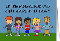 International Children’s Day Card With Children Holding Hands card