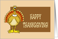 Thanksgiving Card With Cartoon Turkey And Happy Thanksgiving card