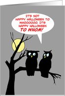 Halloween Card For Teacher with Two Owls and To Whom card