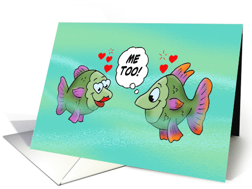 Commitment Day Card With Two Cute Cartoon Fish In Love card (1540888)