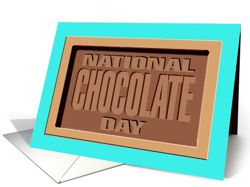 National Chocolate Day Card With A Sign Reminiscent Of Candy Bar card