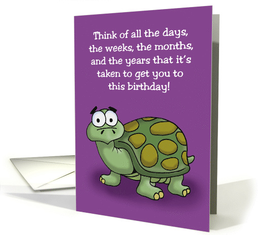 Birthday Card With Cartoon Tortoise Think Of All The Days card
