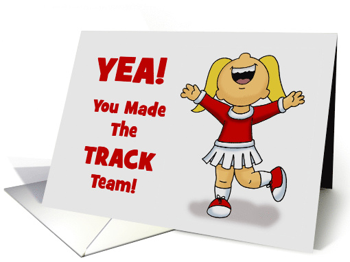 Congratulations Your Made The Track Team With Cheerleader card