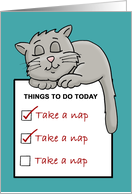 Congratulations On Your Retirement With Napping Cartoon Cat card