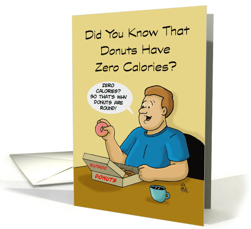 Blank Note Card With Cartoon Donuts Have Zero Calories card (1543292)