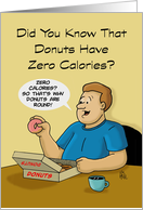 Blank Note Card With Cartoon Donuts Have Zero Calories card