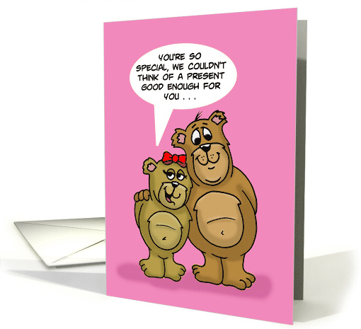 Birthday Card With Cartoon Bear Couple You're So Special card