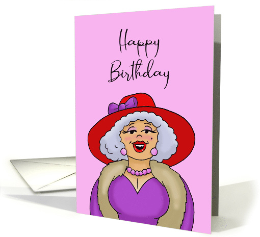 Birthday Card With Lady Wearing A Red Hat To My Red Hat Friend card