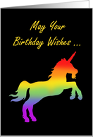 Birthday Card With Rainbow Unicorn May Your Birthday Wishes card