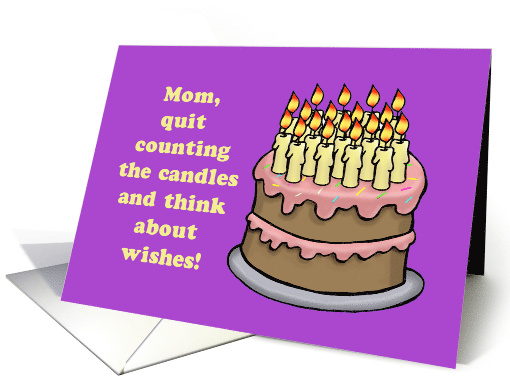 Birthday Card For Mom With Cake And Lots Of Candles card (1548036)