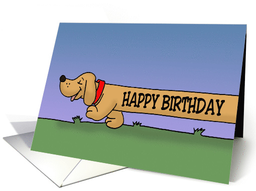 Cute Birthday Card With A Very Long Cartoon Dachshund card (1548164)