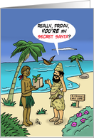 Secret Santa Christmas Card With Robinson Crusoe And Friday card