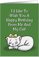 I’d Like To Wish You A Happy Birthday From Me And My Cat card