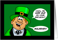Adult Birthday Card With Cartoon Man In Irish Costume Malarkey card