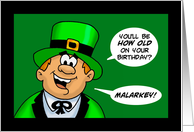 Adult Birthday Card On St. Patrick’s Day Malarkey card
