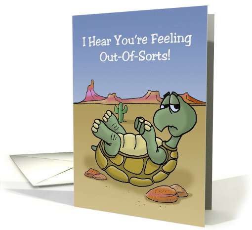 Humorous Get Well Card With Turtle On It's Back You're... (1549290)