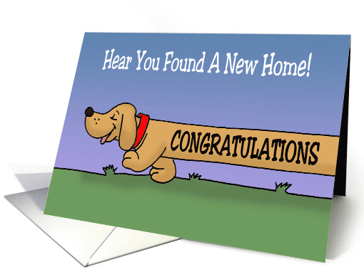 Congratulations On Getting A New Home With Cartoon Dachshund card