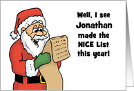 Customized Name For Someone Who Made Santa’s Nice List card