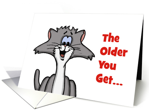 Birthday Card With Cartoon Cat The Older You Get card (1550106)
