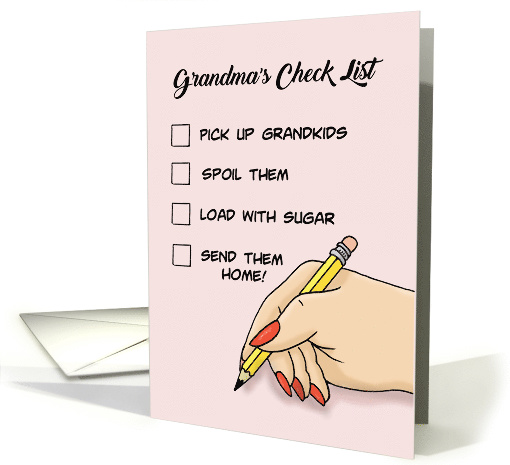 Grandparents Day Card For Grandma With Grandma's Check List card