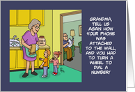 Birthday Card For Grandma With Grandkids Asking To Hear About Phone card
