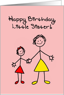 Birthday Card For A Younger Sister With Cute Stick Figures card