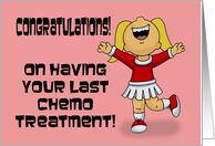 Congratulations Card For Last Chemo Treatment With Cheerleader card