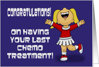 Congratulations Card For Last Chemo Treatment With Cheerleader card