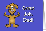 Birthday Card With Cartoon Dog With Thumbs Up Great Job, Dad card
