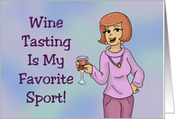 Friendship Card With Woman Holding Glass Wine Tasting Favorite Sport card