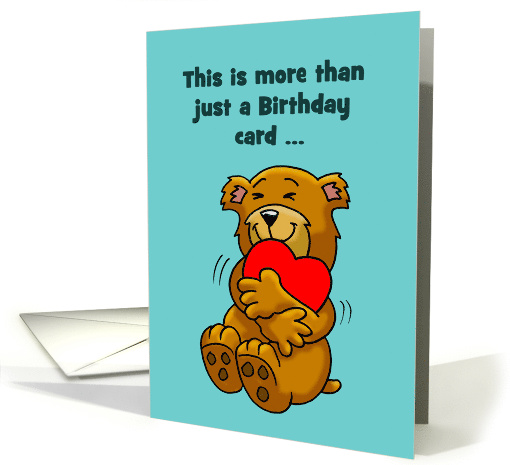 Birthday Card With Cartoon Bear Hugging Heart A Hug That Folds card