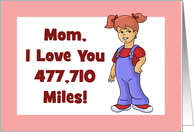 Cute Mother’s Day Card I Love You 477,710 Miles Earth To Moon card