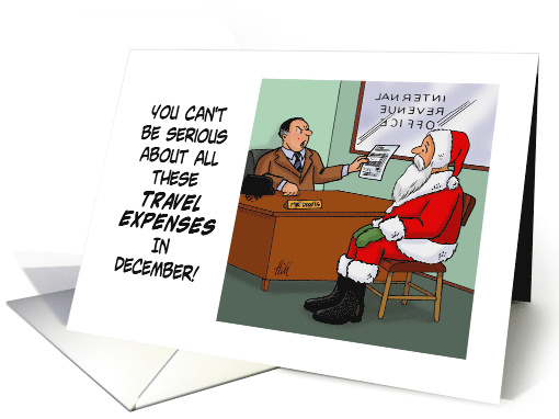 Humorous Tax Day Card With Santa Being Audited By IRS card (1553374)