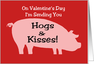 Valentine Card With Pig Silhouette Sending You Hogs And Kisses card