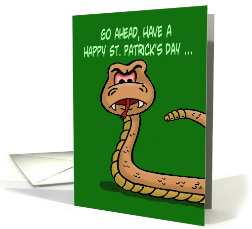 St. Patrick's Day Card With Angry Cartoon Snake About... (1554140)