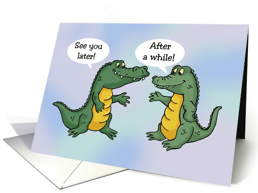 Cute Goodbye Farewell Card Wit Cartoon Crocodile And Alligator card