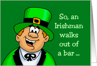 St. Patrick’s Day With Irish Man Telling A Joke card