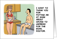 Women Physicians Day Card With Doctor And Patient In Underwear card